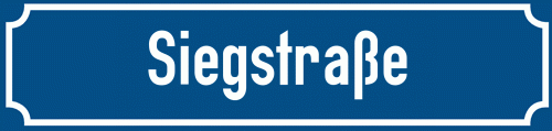 Straßenschild Siegstraße zum kostenlosen Download