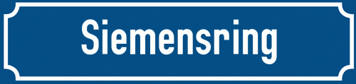 Straßenschild Siemensring