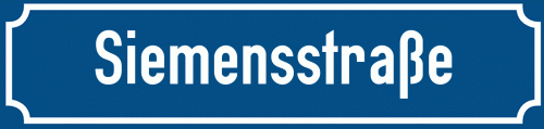 Straßenschild Siemensstraße zum kostenlosen Download