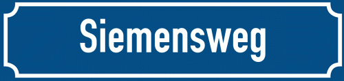 Straßenschild Siemensweg