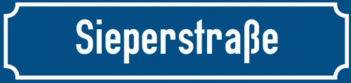 Straßenschild Sieperstraße