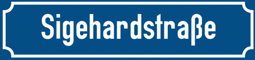 Straßenschild Sigehardstraße