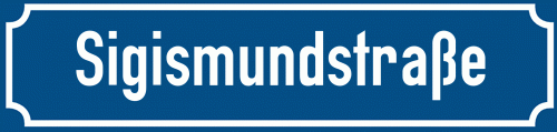 Straßenschild Sigismundstraße