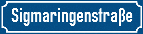 Straßenschild Sigmaringenstraße