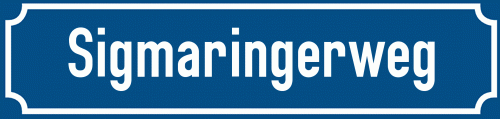 Straßenschild Sigmaringerweg