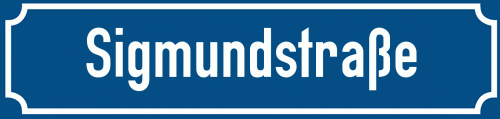 Straßenschild Sigmundstraße