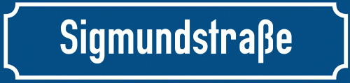 Straßenschild Sigmundstraße zum kostenlosen Download