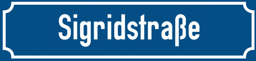 Straßenschild Sigridstraße zum kostenlosen Download