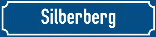 Straßenschild Silberberg zum kostenlosen Download