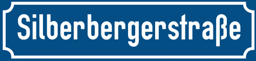 Straßenschild Silberbergerstraße zum kostenlosen Download