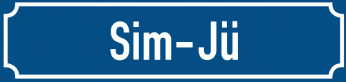 Straßenschild Sim-Jü