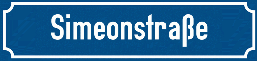 Straßenschild Simeonstraße zum kostenlosen Download