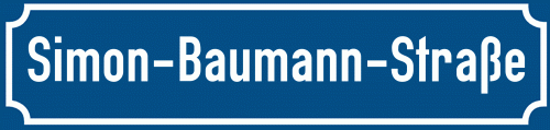 Straßenschild Simon-Baumann-Straße