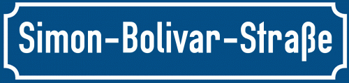 Straßenschild Simon-Bolivar-Straße