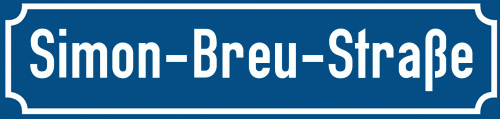 Straßenschild Simon-Breu-Straße