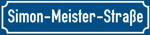 Straßenschild Simon-Meister-Straße