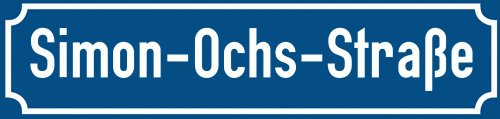 Straßenschild Simon-Ochs-Straße