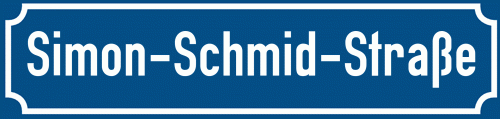 Straßenschild Simon-Schmid-Straße
