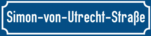 Straßenschild Simon-von-Utrecht-Straße