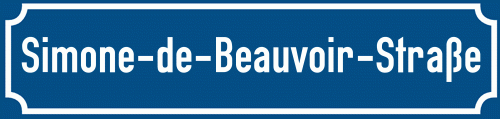 Straßenschild Simone-de-Beauvoir-Straße