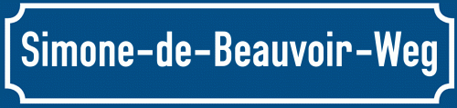 Straßenschild Simone-de-Beauvoir-Weg