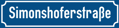 Straßenschild Simonshoferstraße