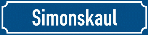 Straßenschild Simonskaul zum kostenlosen Download