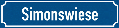 Straßenschild Simonswiese