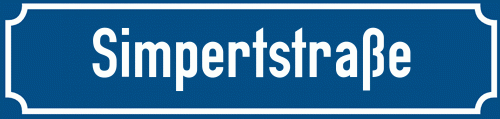 Straßenschild Simpertstraße