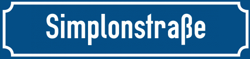 Straßenschild Simplonstraße