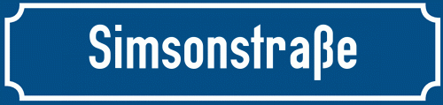 Straßenschild Simsonstraße