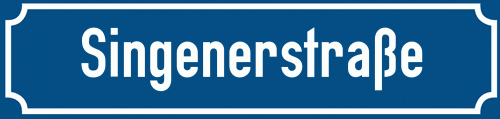Straßenschild Singenerstraße zum kostenlosen Download