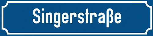 Straßenschild Singerstraße