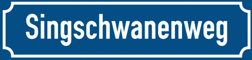 Straßenschild Singschwanenweg