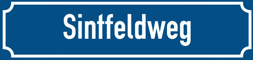 Straßenschild Sintfeldweg