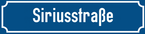 Straßenschild Siriusstraße