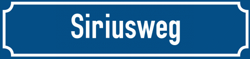 Straßenschild Siriusweg