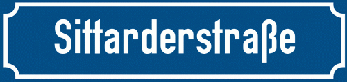 Straßenschild Sittarderstraße