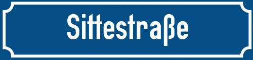 Straßenschild Sittestraße