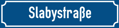 Straßenschild Slabystraße