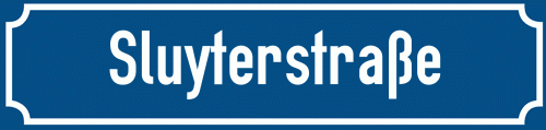 Straßenschild Sluyterstraße