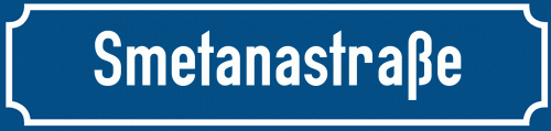 Straßenschild Smetanastraße zum kostenlosen Download