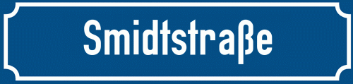 Straßenschild Smidtstraße