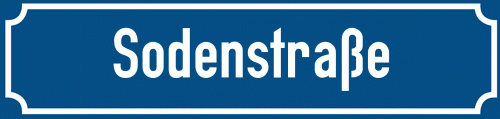 Straßenschild Sodenstraße