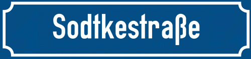 Straßenschild Sodtkestraße zum kostenlosen Download