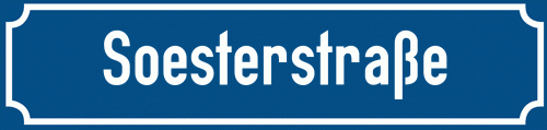 Straßenschild Soesterstraße zum kostenlosen Download