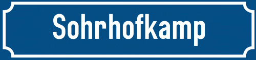 Straßenschild Sohrhofkamp