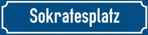 Straßenschild Sokratesplatz zum kostenlosen Download