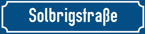 Straßenschild Solbrigstraße