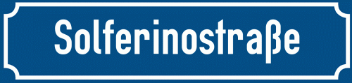 Straßenschild Solferinostraße zum kostenlosen Download